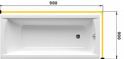 Карниз для ванны  Г-образный 90x90 