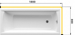 Карниз для ванны  Г-образный 180x80 